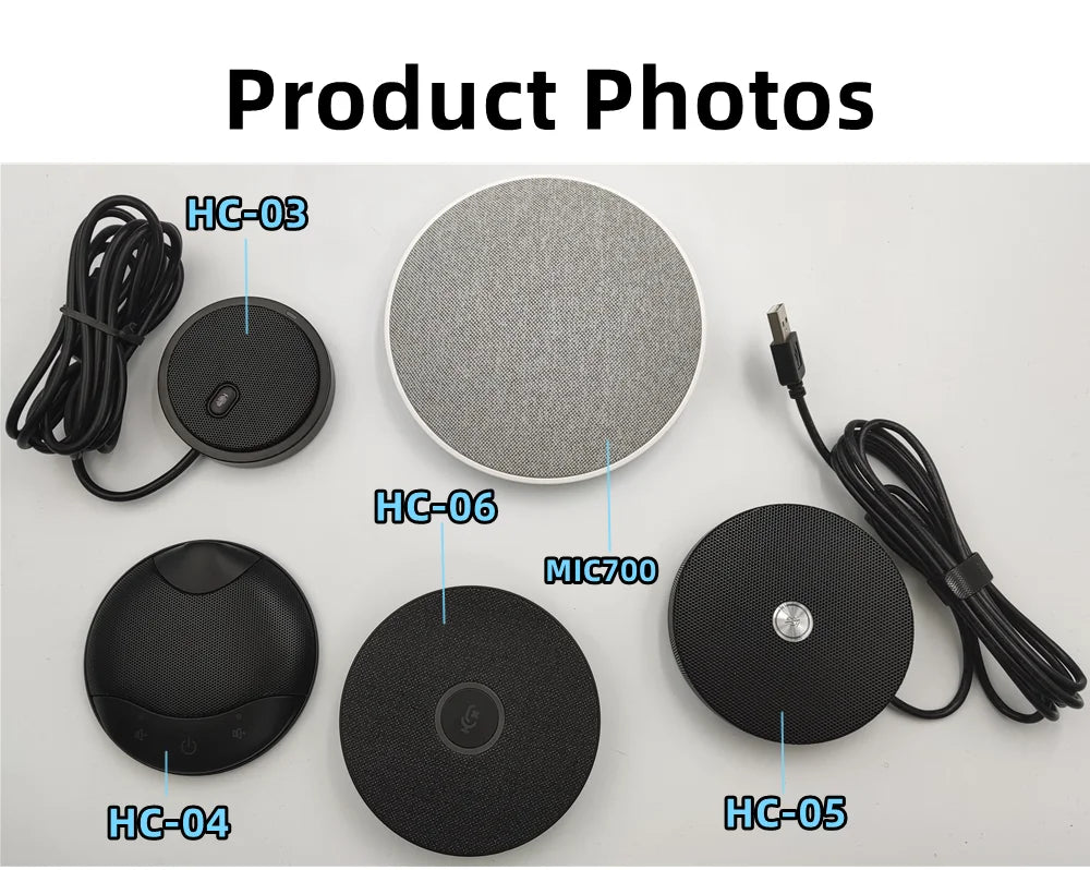 HCSTVCON Microphone Omnidirectional Video Conference Mini Portable 360° Voice Pickup USB Plug for Meeting Business Online Live