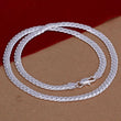 Colar de Corrente Cobra para Homens e Mulheres, prata esterlina 925, moda tira, alta qualidade, 1mm
