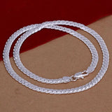 Colar de Corrente Cobra para Homens e Mulheres, prata esterlina 925, moda tira, alta qualidade, 1mm