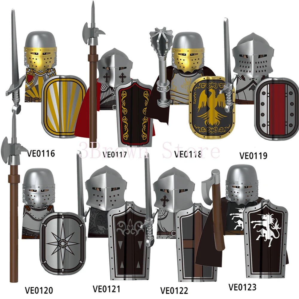 MOC Medieval Building Blocks Castle Knight Western Cowboy Historical Army Cavalry Horse Soldier Gun Kid Toy Gift Brick DIY S040