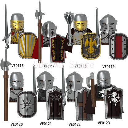 MOC Medieval Building Blocks Castle Knight Western Cowboy Historical Army Cavalry Horse Soldier Gun Kid Toy Gift Brick DIY S040