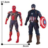 17cm Children Toys Marvel Anime Figures Spiderman Hulk Action Figure Iron Man Cartoon Kids Toy Christmas Gift Glow Doll Hobbies