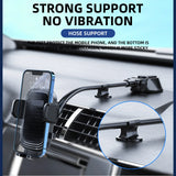 360° Rotating Car Phone Holder Universal Windshield Dashboard Phone Mount Flexible Long Arm Bracket Support GPS Suction Base