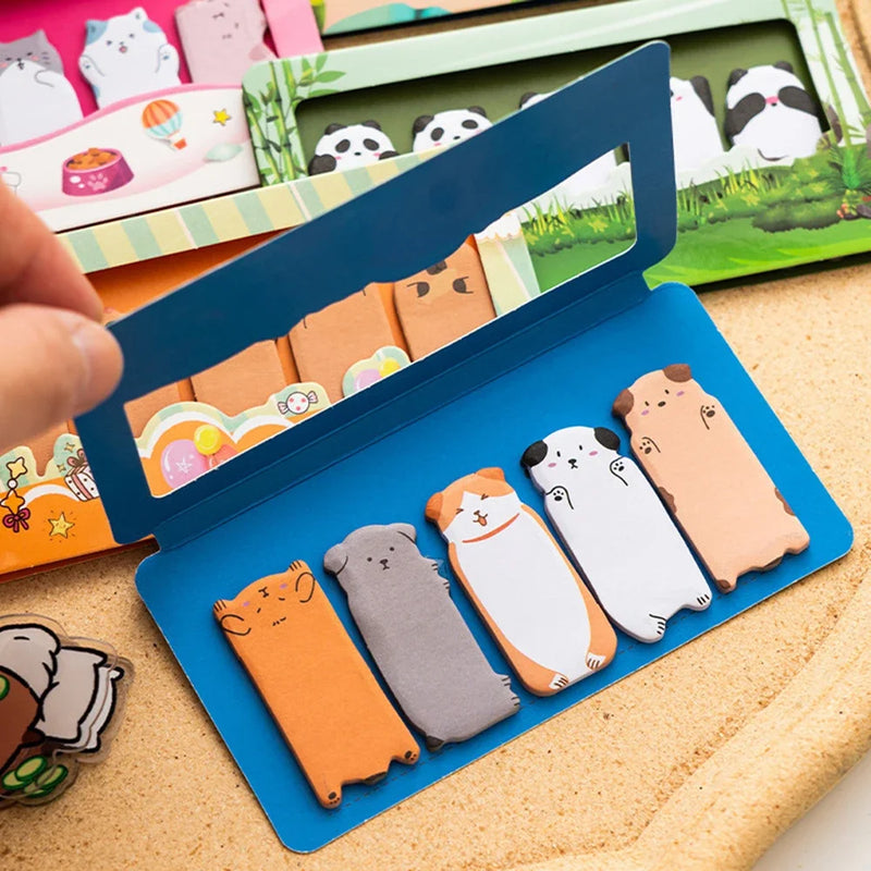 150 Sheets/set Cartoon Animals Sticky Notes Classified Indexing Stickers Bookmarks Notepads Stationery