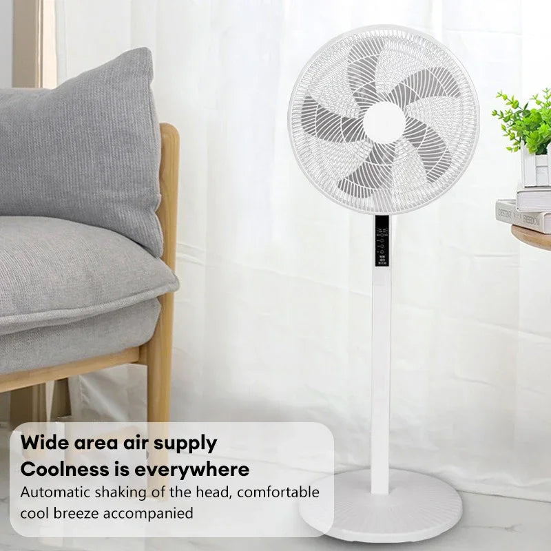 16 Inch Smart Pedestal Standing Fan Shaking Time Outdoor Remote Control Floor Fan for Living Room Bedroom Kitchen Home Office