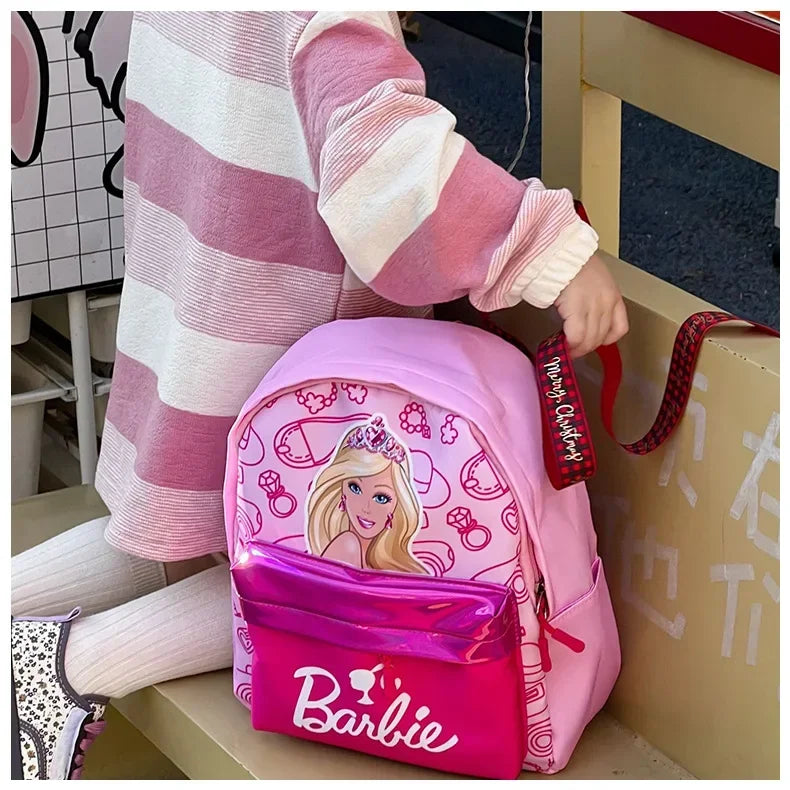 Kawaii Barbie Cartoon Anime Fashion Backpack Girl Barbie Princess Backpack Cute Kindergarten Kids Schoolbag Gift Toys