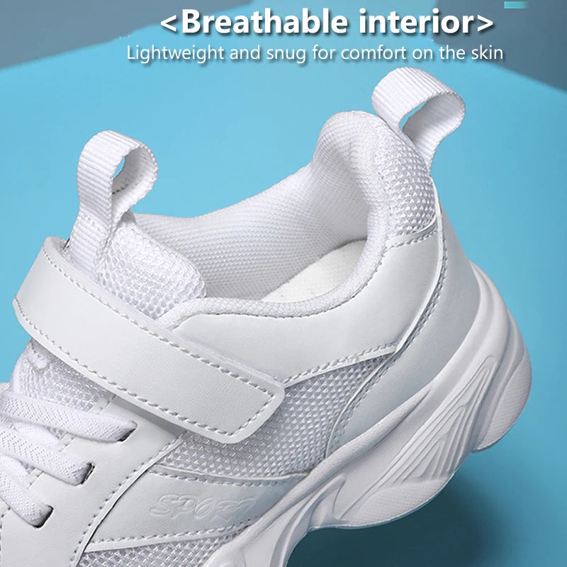 Children's Fashion Sports Shoes Breathable Student Black School Walking Shoes Anti-skid Boys & Girls Casual Running Sneaker