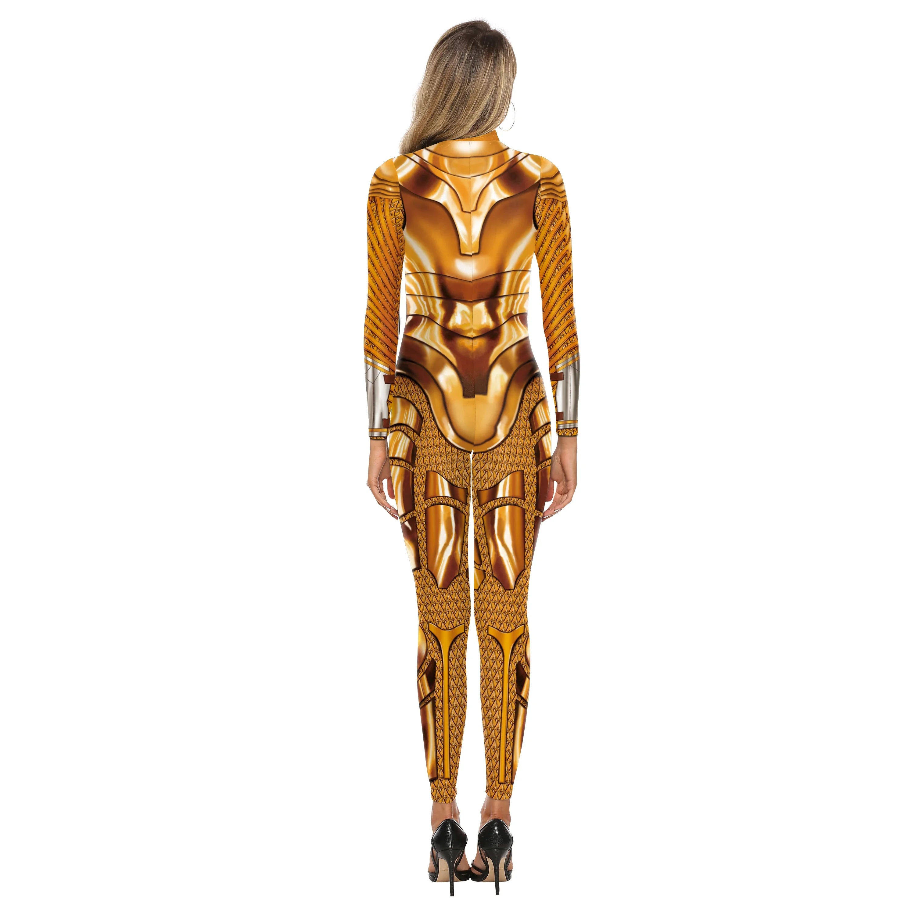 Women Superhero Cosplay Costume Printed Jumpsuit Outfit Fancy Dress Clothing Adult Bodysuit Zentai Muscle Suit Armor Combat Suit