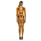 Women Superhero Cosplay Costume Printed Jumpsuit Outfit Fancy Dress Clothing Adult Bodysuit Zentai Muscle Suit Armor Combat Suit