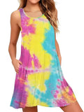 9XL Plus Size Sundress Loose Flowers Plant 3D Printing Dress For Women 2025 Summer Retro Sleeveless Dress Casual Beach Dresses