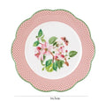 Ceramic Plate Household Bone China Dinner Plate Set Vintage Green Flower Dishes Tableware Oval Large Tray Dinnerware Sets