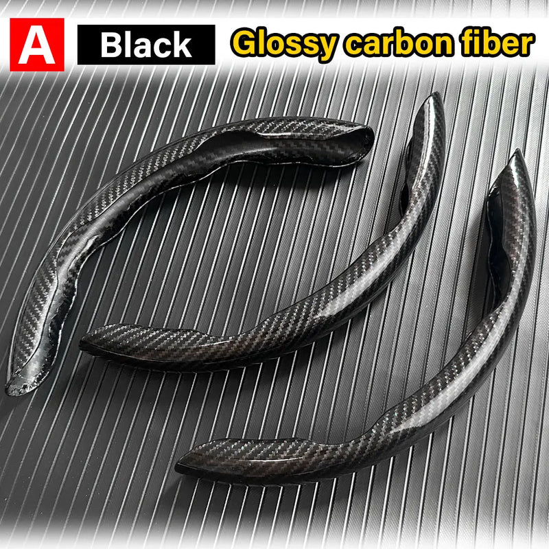 3PCS Carbon Fiber Car Round Steering Wheel Cover Non-Slip Steering Cover Protector Anti Dust Washable Interior Auto Accessories