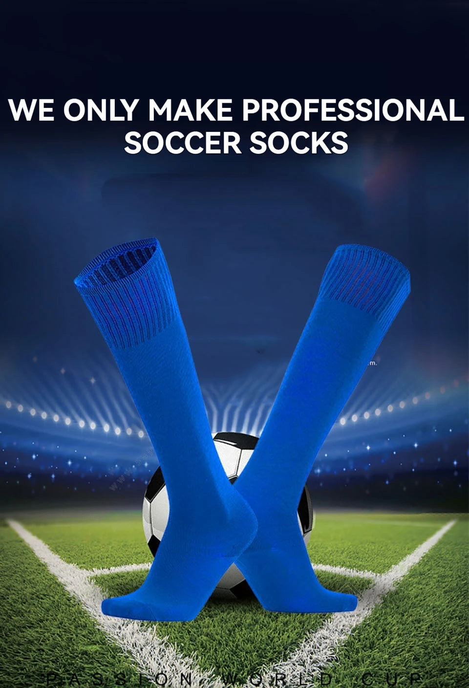 Loogdeel Football Sports Socks Long Knee Cotton Solid Color Kids Legging Stockings Soccer Baseball Ankle Adults Children Socks