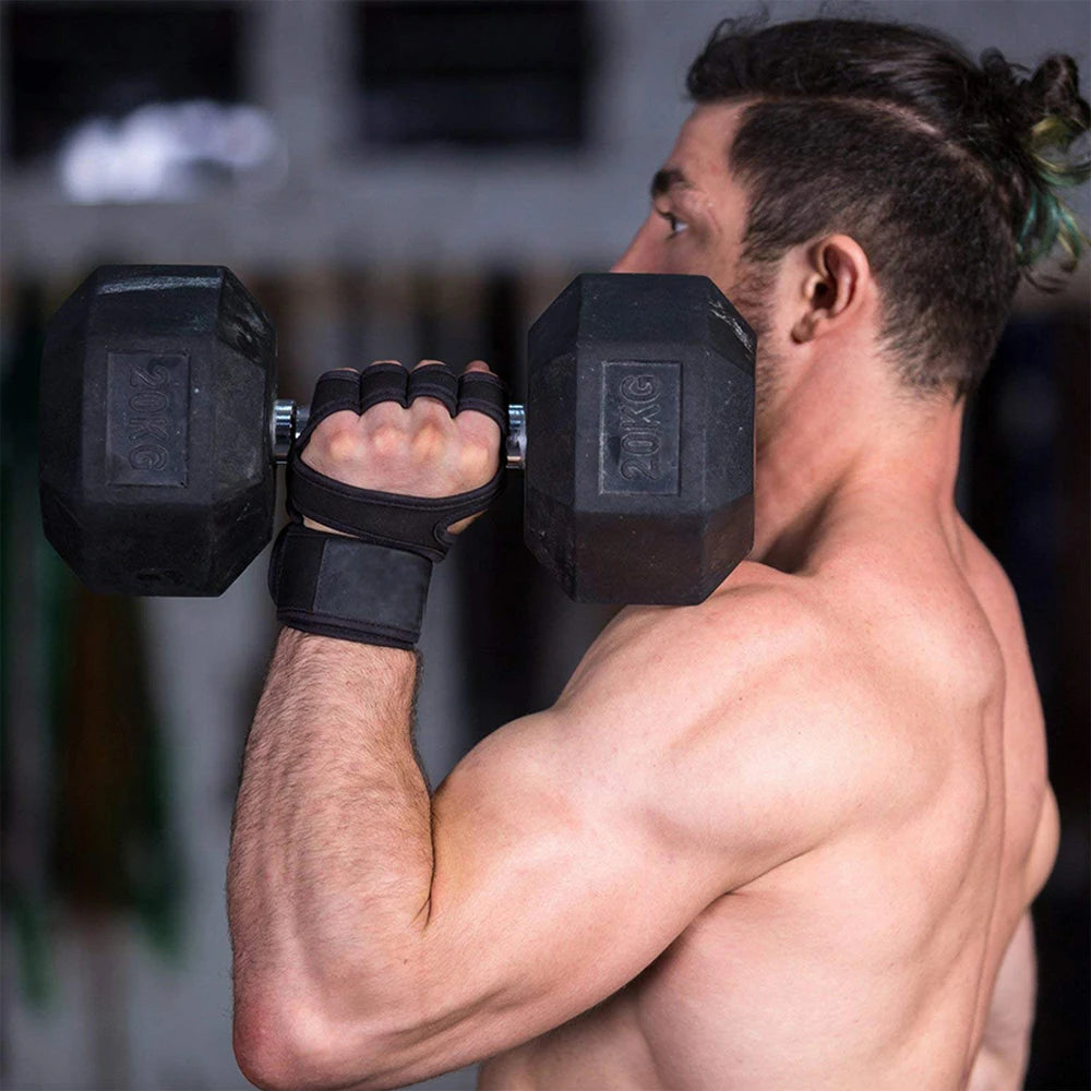 Guantes de entrenamiento deportivo para hombres y mujeres, guantes de entrenamiento, fitness, culturismo, levantamiento de pesas, gimnasio, guantes protectores de manos, muñecas y palmas.