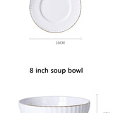 1pc Dish And Plates Bone china Dinner Set China Health Tableware White Ceramic Fruit tray  Soup plate Bowl Dish Gift Porcelain