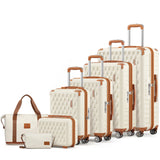 7ce Lightweight Durable Luggage Set, Family Travel Suitcase with TSA Lock and Smooth Spinner Wheels-Pie