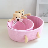 cartoon style weave sundries Storage Baskets household cosmetic hairpin Organize deposit container child toy classification case