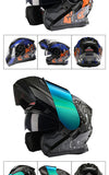 BLD Modular Motorcycle Full Face Helmet ECE Flip-up Double Anti-Fog Visor Purple Bird Sport Design In Stock Adult Men and Women