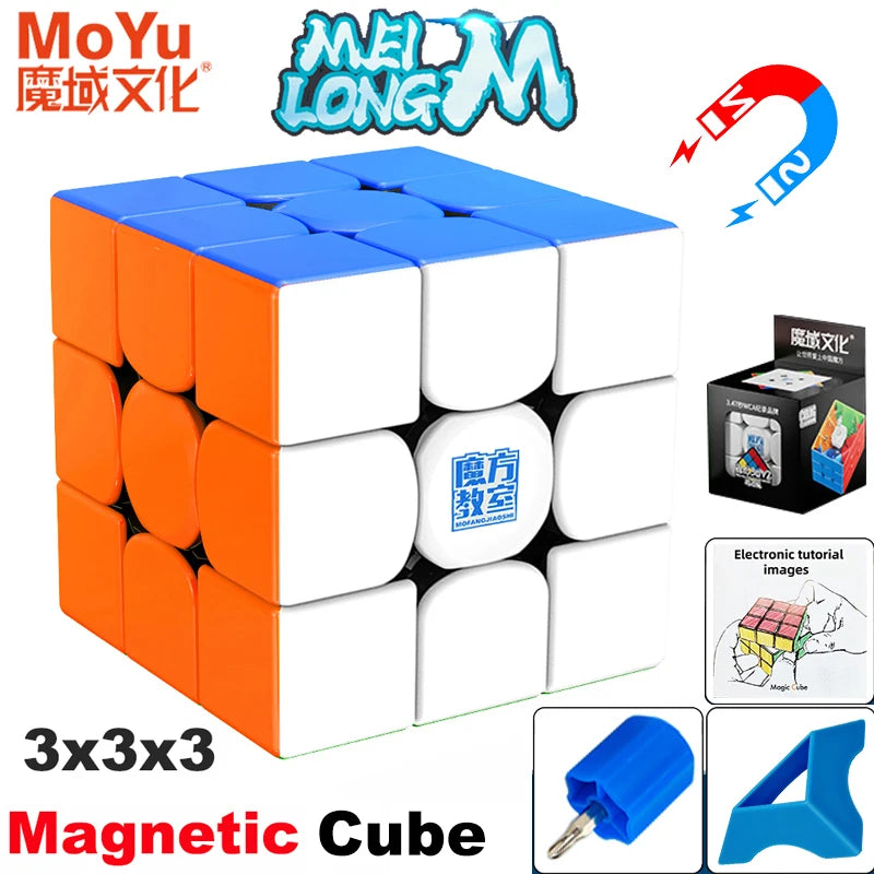 Cubo mágico magnético MOYU Meilong M 3X3 2X2 Pyraminx Cubing Cubo de velocidad profesional 3x3x3 Rompecabezas de velocidad Juguete para niños Cubo mágico