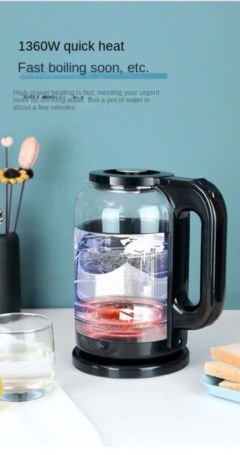 220V 2000ML Glass Electric Kettle Water Fast Boiling Pot Multi Cooker Household Heating Kettle Pot