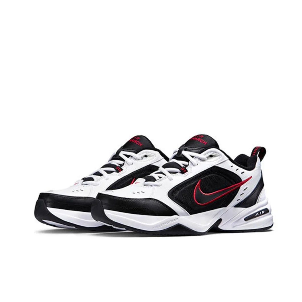 Zapatillas Nike Air Monarch 4 Low para hombre y mujer, clásicas, retro, informales, cómodas y acolchadas, blancas y plateadas.