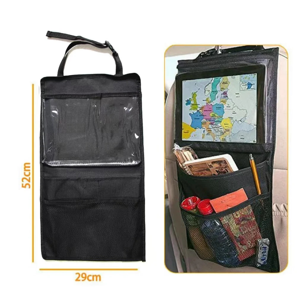 Car Backseat Organizer with Touch Screen Tablet Holder Auto Storage Pockets Cover Car Seat Back Protectors Car Accessories