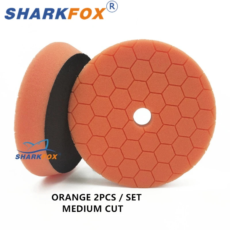 Sharkfox 3/5/6inch Car Polishing Disc Buffing Polishing Pads Self-Adhesive Buffing Waxing Germany Foam Polishing Pad For DA/RO