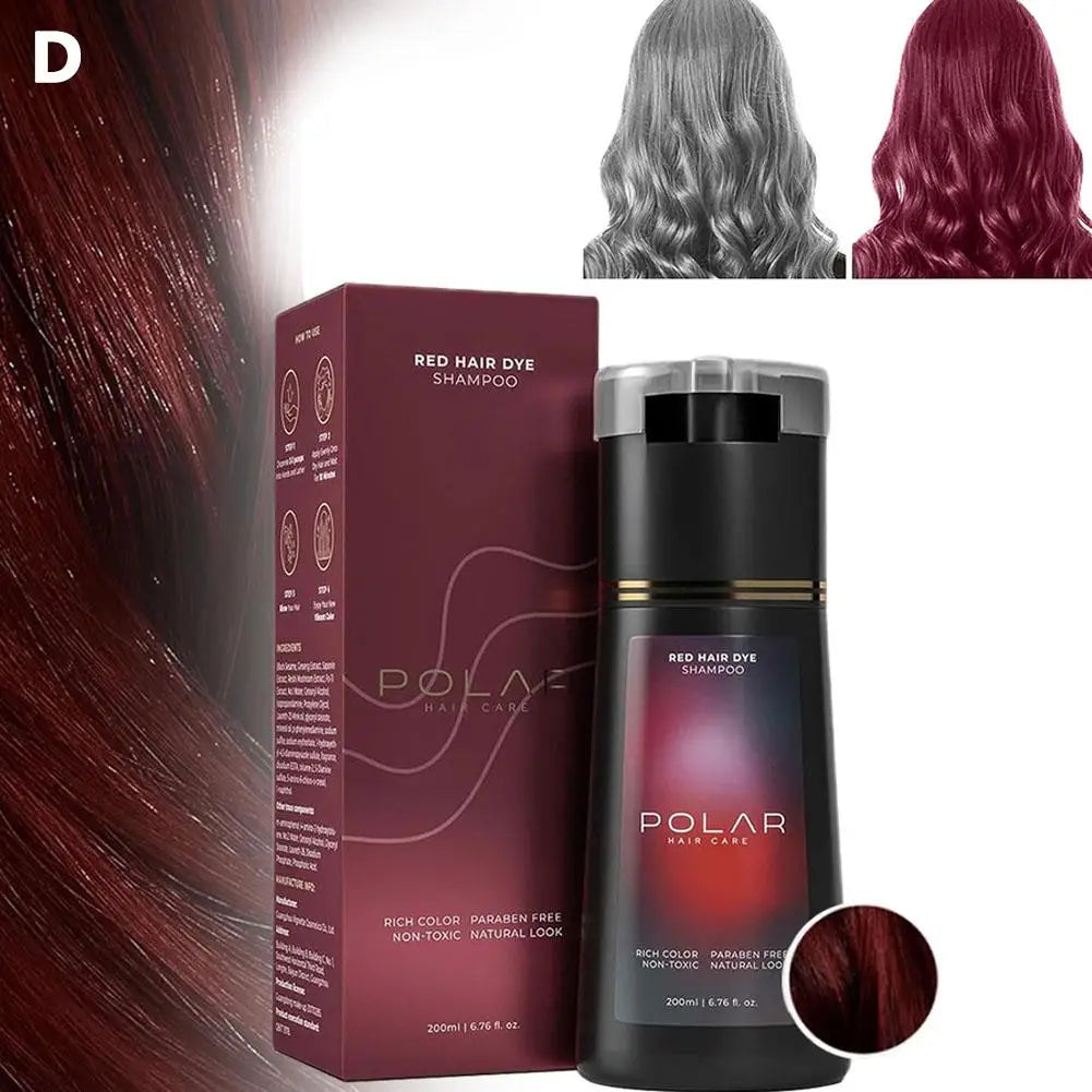Shampoo de Tintura Capilar de 200ml para Cabelos Grisalhos – Kit de Tintura Natural Semipermanente para Mulheres e Homens (Preto, Castanho, Roxo)