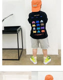 Camiseta de manga corta de verano para niños, Top de cuello redondo para niños pequeños y medianos, moda informal versátil de media manga