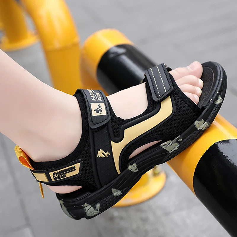 Kids Boys Trendy Camouflage Platform Strap Sandals Lightweight Soft Sole Non-slip Girls Children For Summer Outdoor Beach Shoe