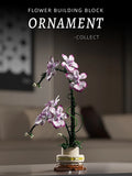 Creative Orchid Cymbidium Eternal Flowers Potted Plant Building Blocks Simulation Phalaenopsis DIY Bricks Toys Valentine's Gift