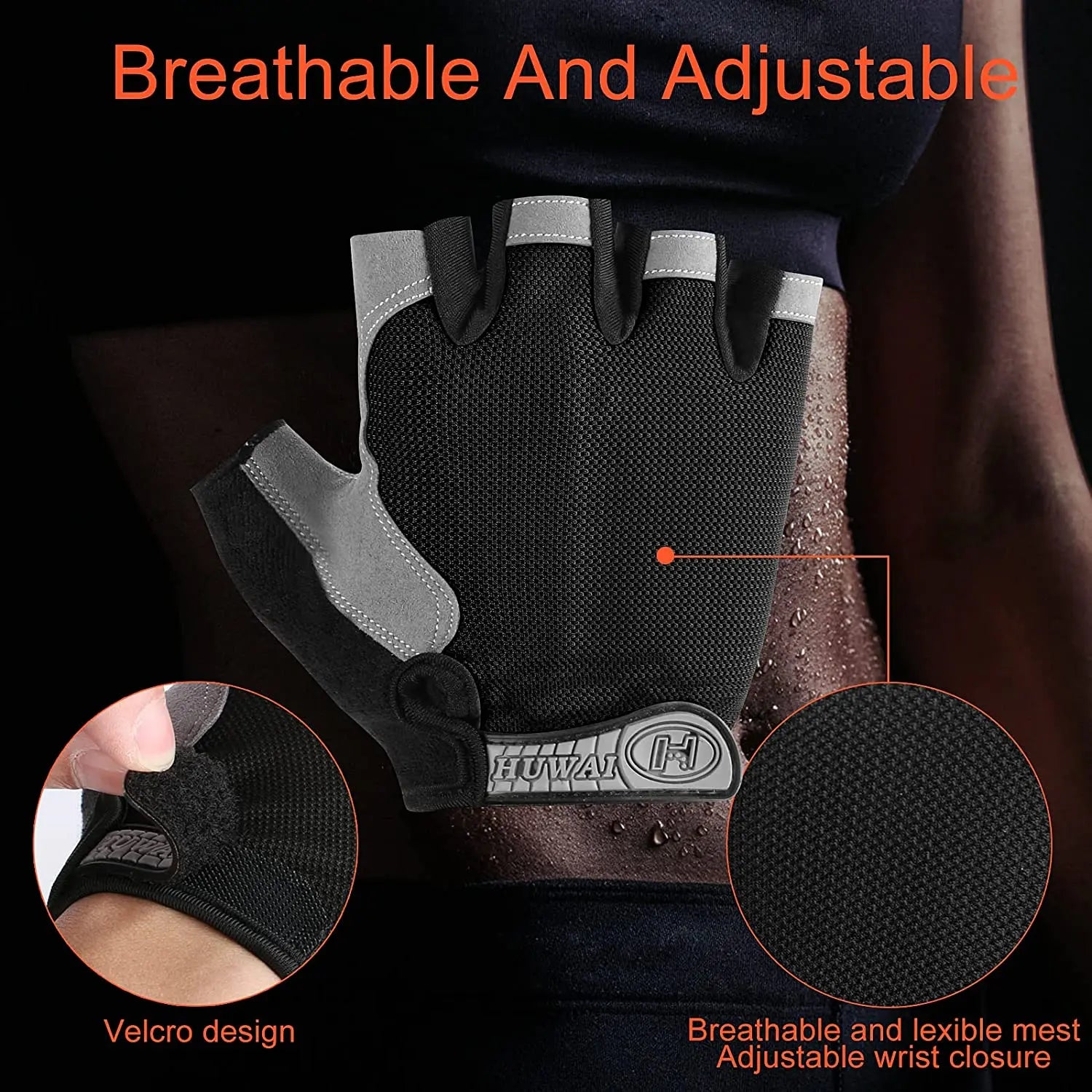 Men Women Gym Gloves Weightlifting Fitness Training Non-Slip Palm Protector Breathable Fingerless Bike Bicycle Cycling Gloves