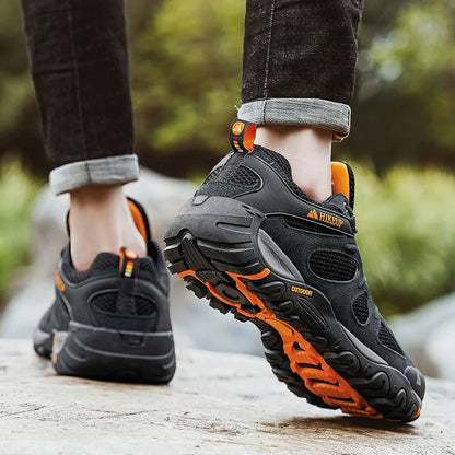 HIKEUP Men Shoes Breathable Splashproof Outdoor Hiking Shoes Mountain Climbing Sport Men Hunting Trekking Sneaker