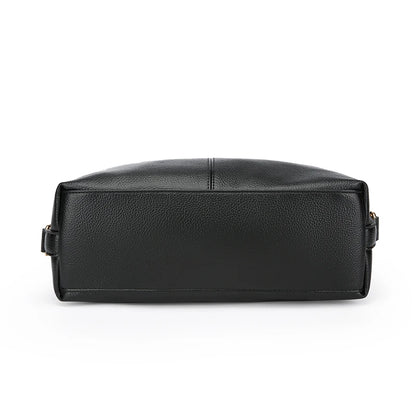 Genuine Brand Soft Leather Shoulder Bag For Women Casual Tote Bag Female Solid Color Purse Simple Design Handbag Commuting Sac