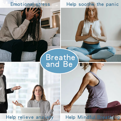 Colar de respiração consciente de aço inoxidável, itens de alívio de ansiedade, colar para ansiedade, estresse, ferramentas de meditação de pânico