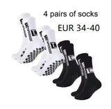 4 pairs of new TC mid tube glued football socks for sports training and competition, non slip and breathable socks