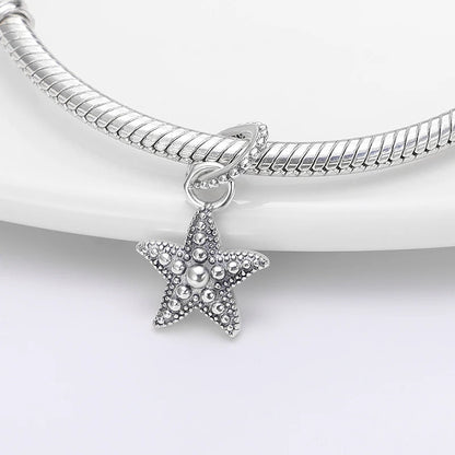 Ocean Series - Original Genuine 925 Sterling Silver Turtle Crab Mermaid Charm Beads Suitable for 3mm Bracelet DIY Making Pendant