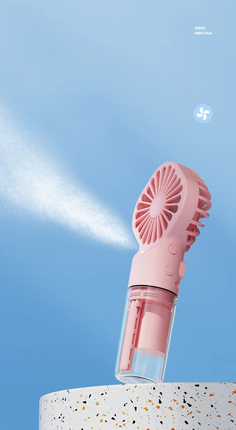 Portable Handheld Spray Fan,Water Spray Mist Fan,Student Dormitory Mini Fan,Summer Supplies, Cooling Tools,Outdoor Small Fan 1pc