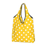 Custom Recycling Classic Black And White Polka Dot Shopping Bag Women Tote Bag Portable Grocery Shopper Bags