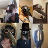 Capa de Halloween, máscara de médico de la peste, disfraz de Cosplay, Camisa larga de hechicero, bata negra con capucha, conjunto de disfraz de vacaciones para adultos y niños