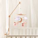 Baby Crib Mobile Rattle Toy Wooden Bed Bell Mobile Hanging Teddy Velvet Bear Doll Toy Newborn Music Box Crib Mobile Bracket Gift