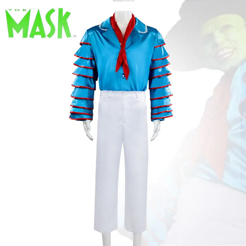 Movie The Mask Jim Carrey Cosplay Costumes Set Unisex Adult Yellow Suit Set Uniform Halloween Carnival Party Costume