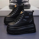 High Top Fashion Sneakers White Chunky Platform Wedge Shoes 12cm 14cm Height Increased Woman Sports Casual Shoe Tennis Female