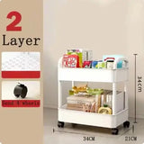 Multi-layer storage rack with wheels, small trolley, home storage, floor to floor, kitchen, bedroom, bathroom 