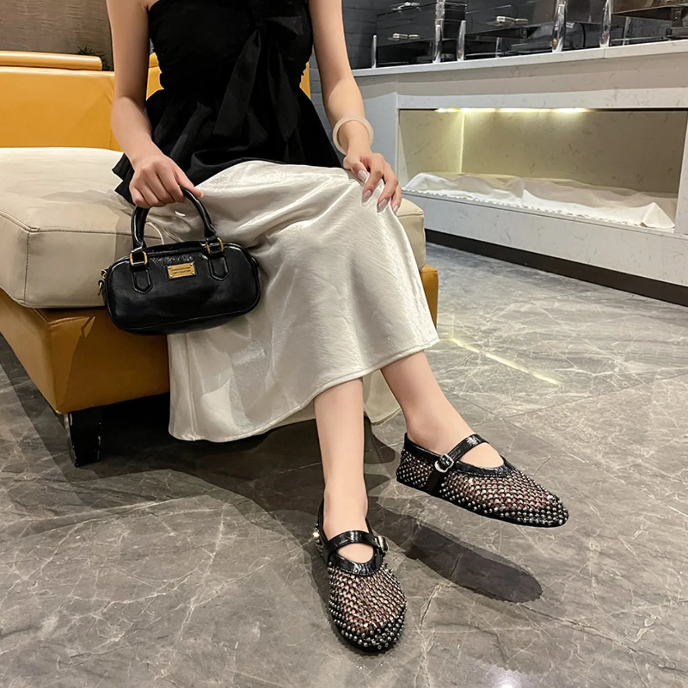 Women Mesh Ballet Flats Sandals New Flats Comfortable Round Toe Shoes Women Ballerina Trend Breathable Casual Walking Sandals