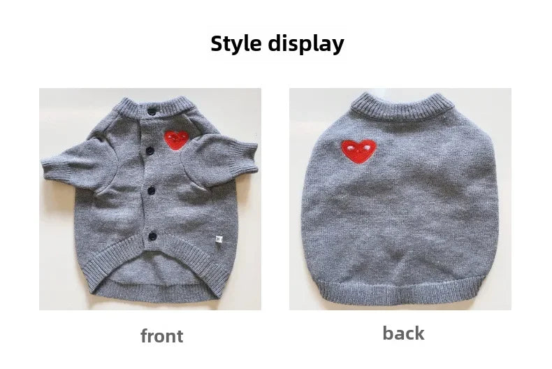 Adorable suéter de punto para perros y gatos, ropa protectora cálida y de moda para otoño e invierno, abrigos y chaquetas para mascotas, marca de moda disponible.