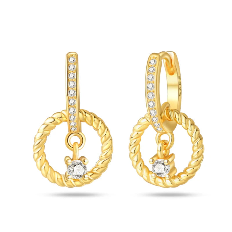 Clássico 925 Brincos de Prata para Mulheres, Estrelas, Luas, Pérolas, Abelhas, Argola Dourada, Noivado, Aniversário, Presente Joalheria Fina
