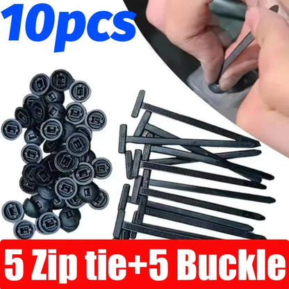 Universal Nylon Cable Tie Buckle Auto Fastener Screw Replacement Clip Car Fender Trunk Engine Guard Panel Wire Management Secure