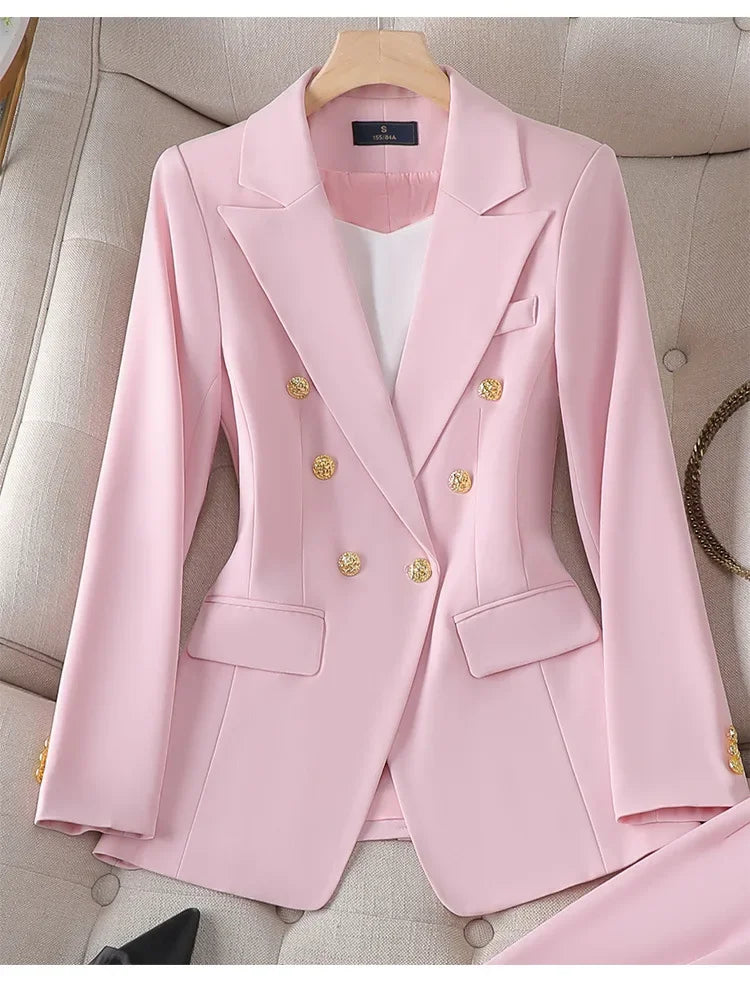Elegant Women's Fashionable White Western-Style Suit Zihongsuitsuit High-End Business Attire Long-Pants Set For Special Occasion