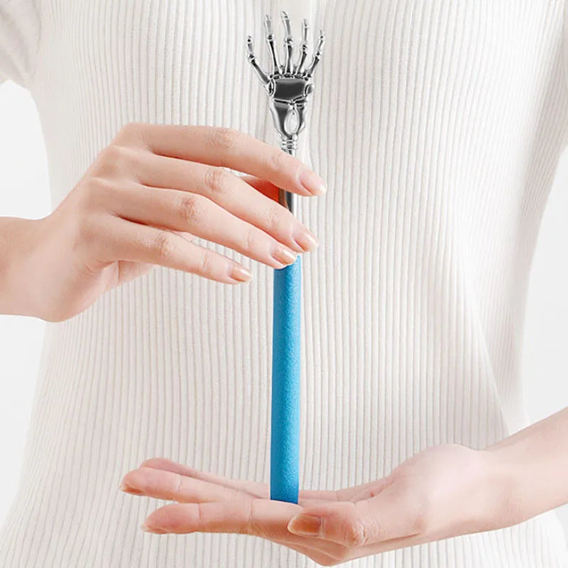 Skull Palm Telescopic Back Scratcher Hand Massager Back Slap with Rubber Handles Fun and Novel Tool for Decompression Hand Stick